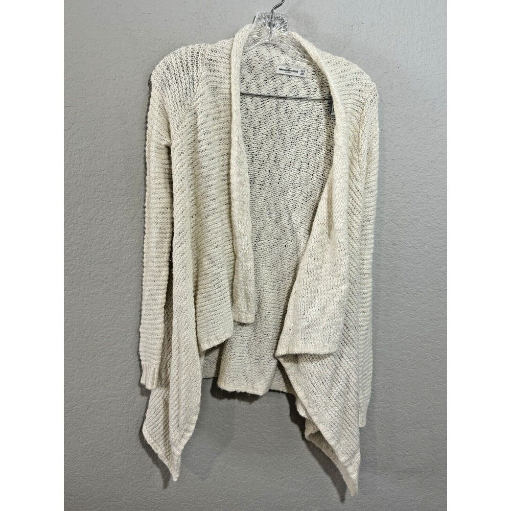 Abercrombie & Fitch Open Cardigan Knit Sweater Wool Blend Women Size XS/S Ivory
